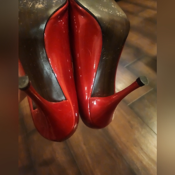Stuart Weitzman Red peep open toe heels 7.5 - Picture 6 of 8